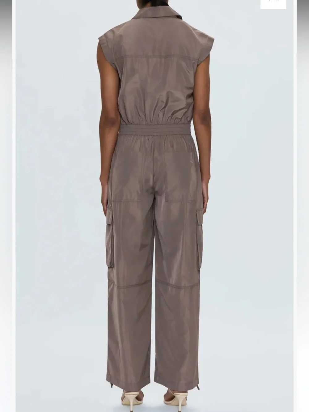 pistola Becca Sleeveless Utility Jumpsuit in Taupe Anthropologie Size XS